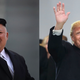 North Korean dictator Kim Jong-un (left, probably) waves to crowds on April 15, 2017 (AP Photo/Wong Maye-E, File) and Donald Trump waves on January 20, 2017 (Photo by Mark Wilson/Getty Images)